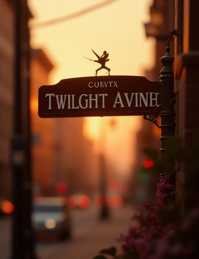 Twilight Avenue street sign in Kansas City at dusk