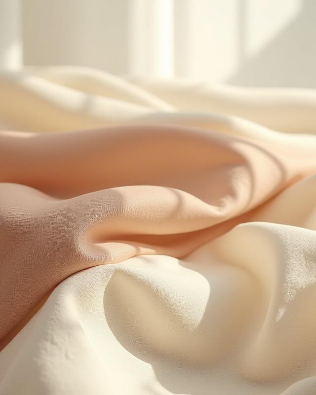 Close up of organic cotton and linen fabrics