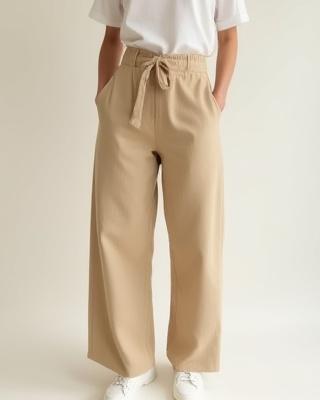 High-waist linen trousers